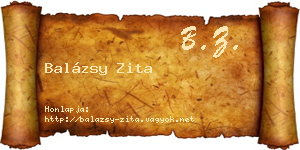 Balázsy Zita névjegykártya