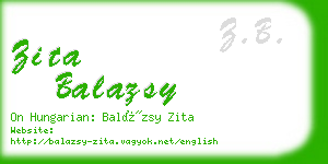zita balazsy business card